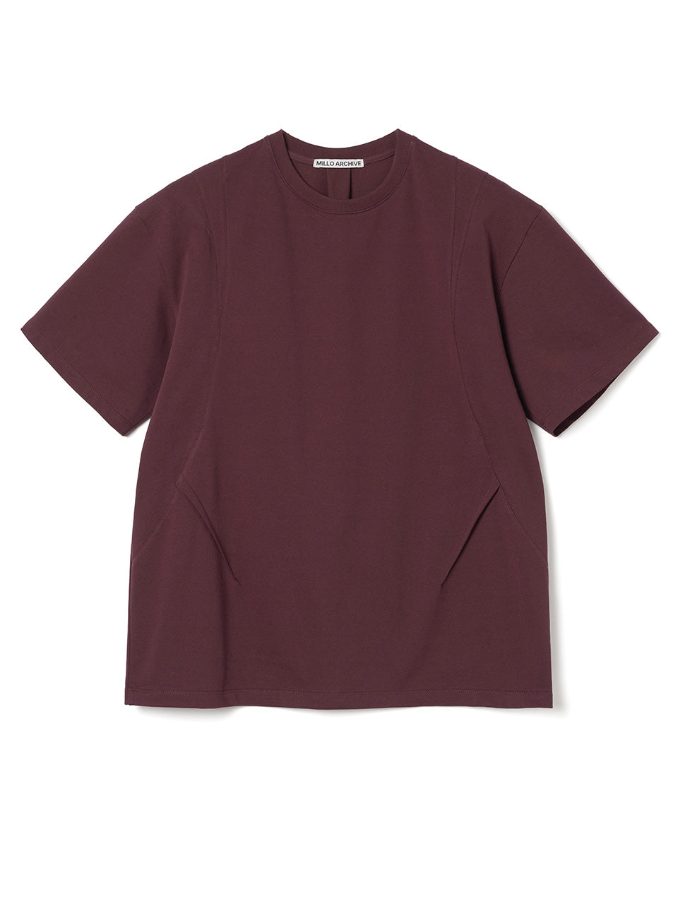 Dainty Curve Detail T-Shirts [Burgundy]