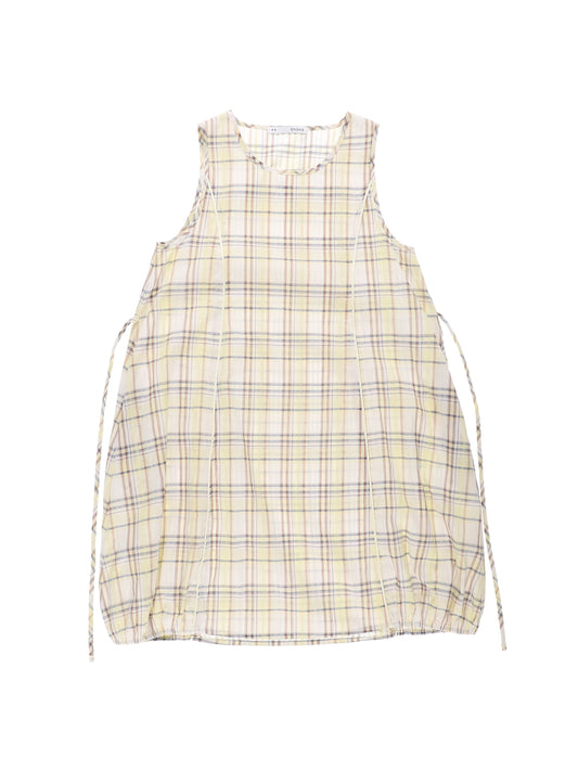 BALLOON CHECK DRESS (YELLOW)