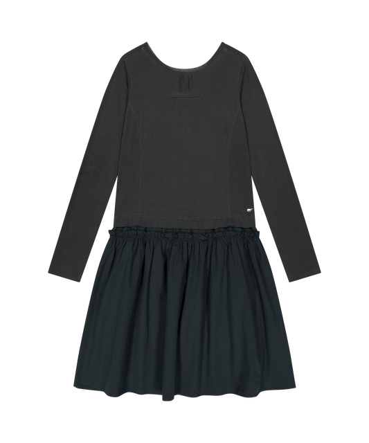 2WAY SHIRRING ONE PIECE BLUE CHARCOAL