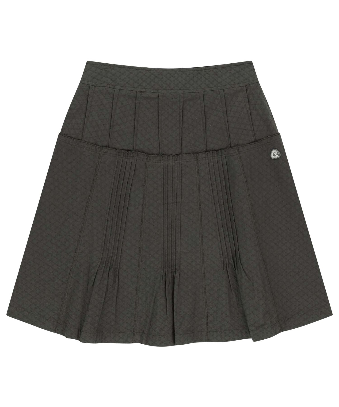 FLOWER PINTUCK SKIRT CHARCOAL 