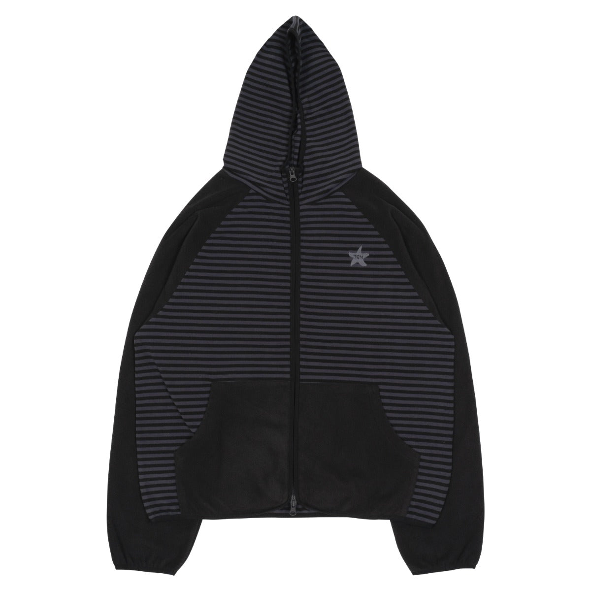 TCM stripe raglan fleece jacket (charcoal)