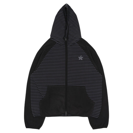 TCM stripe raglan fleece jacket (charcoal)