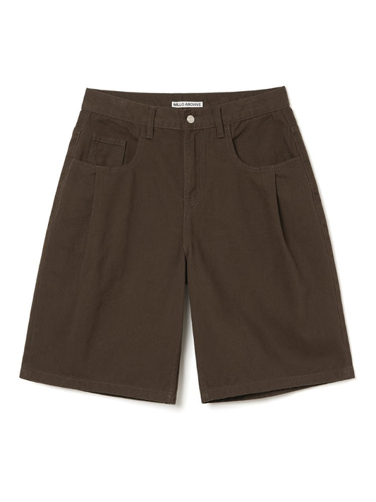 Denim Bermuda Pants [Brown]