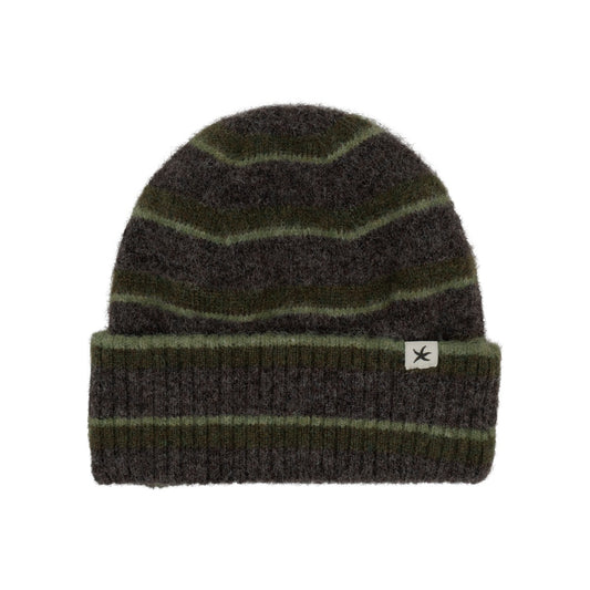 TCM mohair stripe beanie (khaki)
