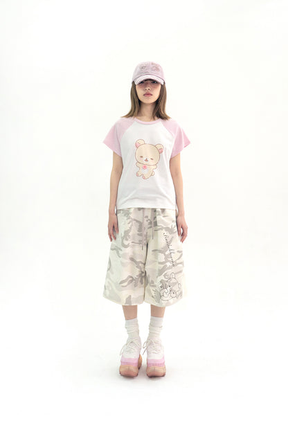 Korilakkuma dot raglan tee (White)