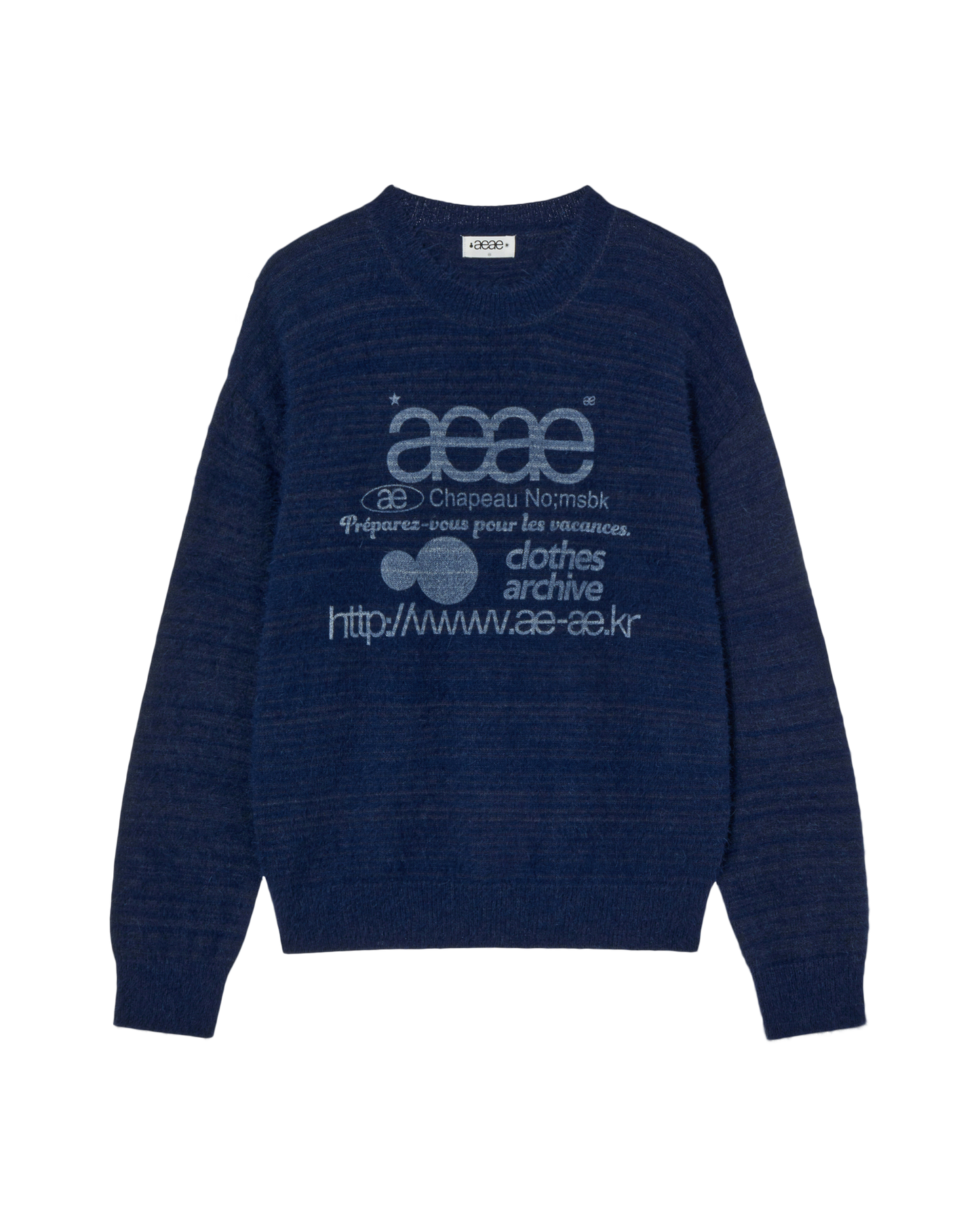WEB LOGO KNIT PULLOVER [BLUE]
