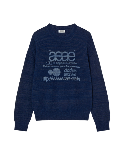 WEB LOGO KNIT PULLOVER [BLUE]