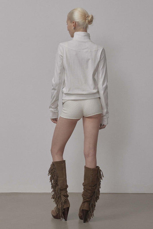 Flag Track Zip-Up White