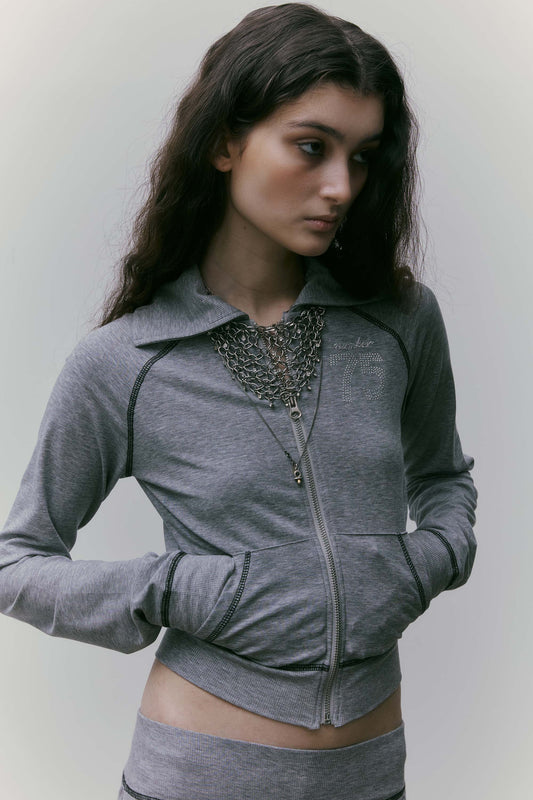 [Sculptor X Ed Hardy] Jersey Track Zip-Up Melange Gray