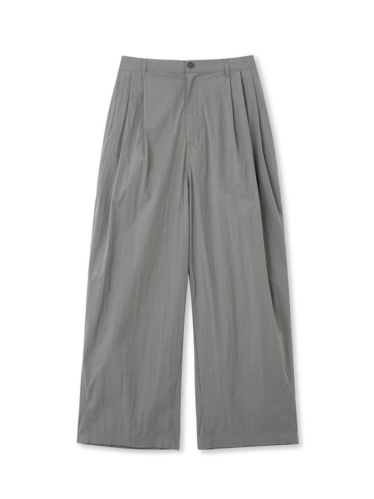 Three Tuck Wide Chino Pants [Gray]