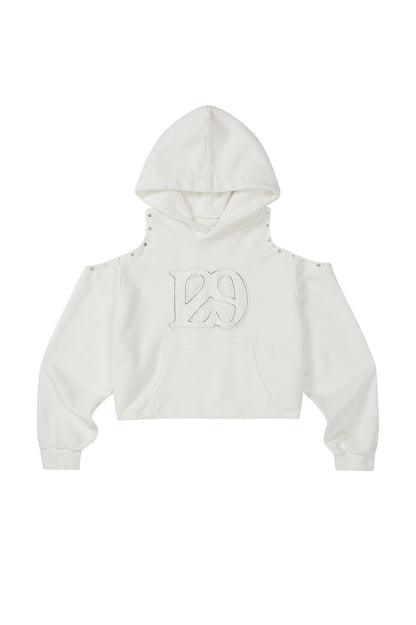 129 Cutout Overfit Hoodie / White