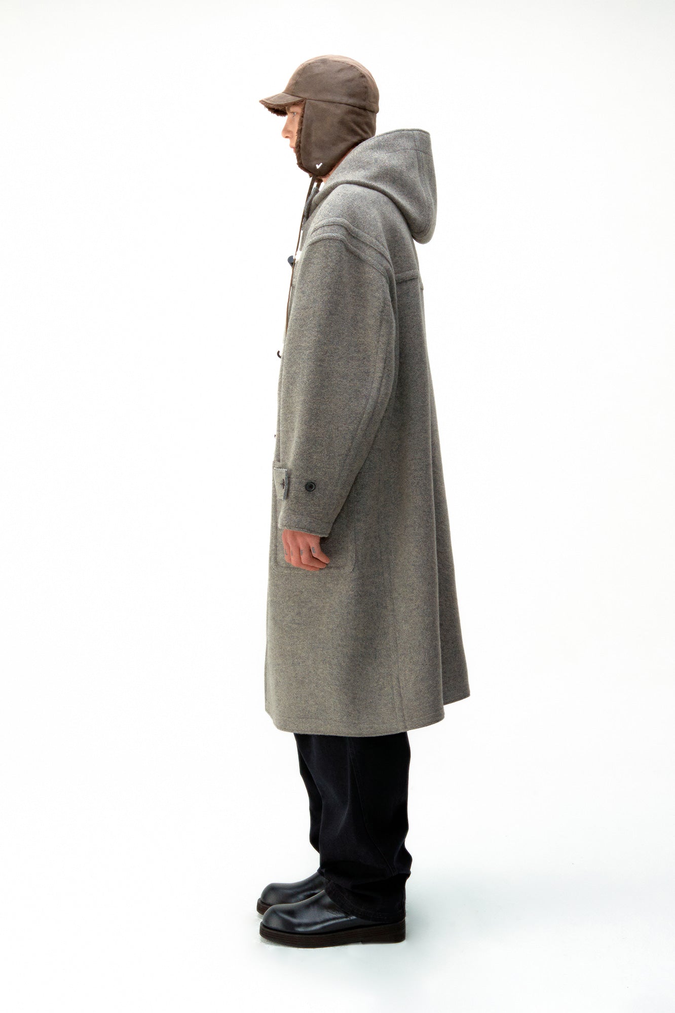 Oversized Alpaca Blend Duffel Coat / 2 Color