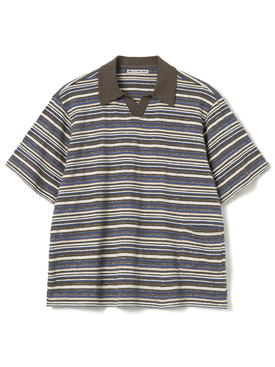Irregular Half Collar Knit [Mid Blue]
