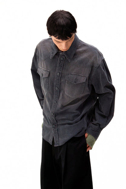 Eco suede oversized shirt / 3 Color