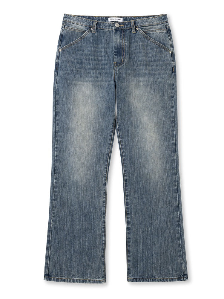 Slim Straight Fit Denim Pants [Light Blue]