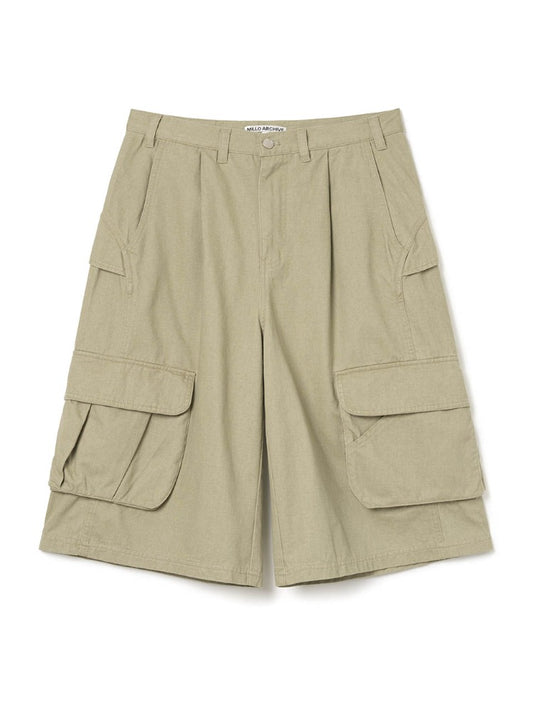 Wide Cargo Pants [Beige]