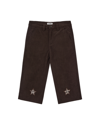 STAR PATCH CAPRI CORDUROY PANTS [BROWN]
