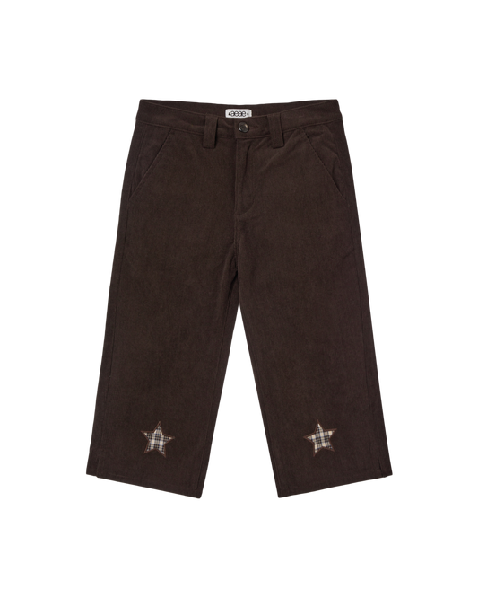 STAR PATCH CAPRI CORDUROY PANTS [BROWN]