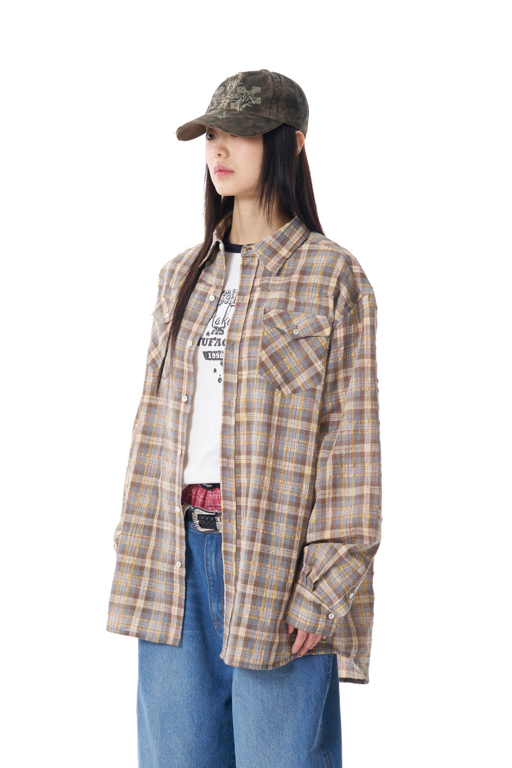 Western Vintage Check Shirts (Yellow)