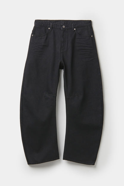 Embossed Deep Curved Denim Pants / 2 Color