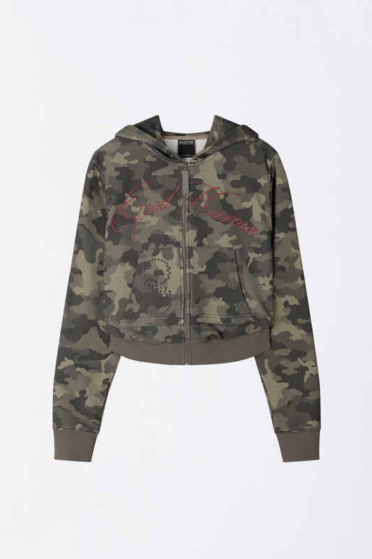 Karma Hooded Zip-Up Forest Camo