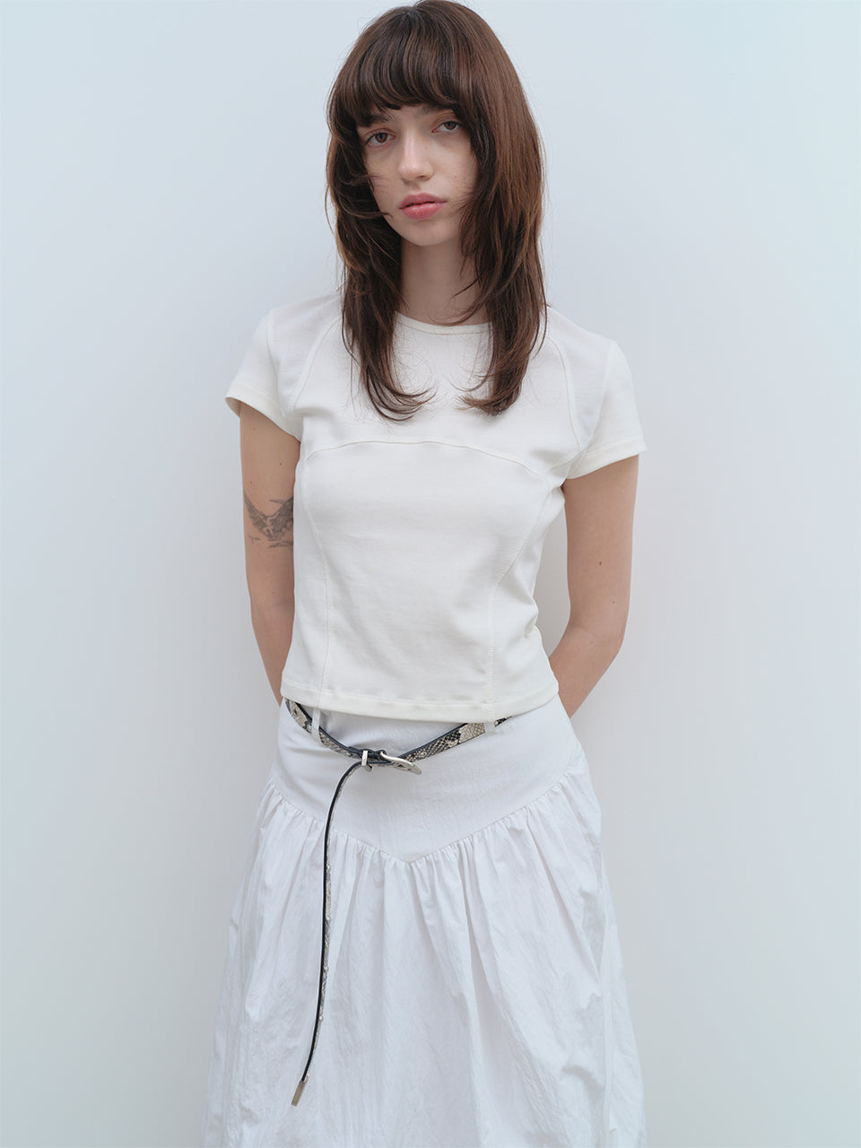 Wave Mesh T-Shirts [Ivory]