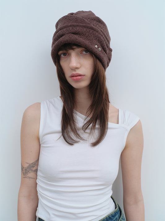 Symbol Pointelle Beanie [Brown]
