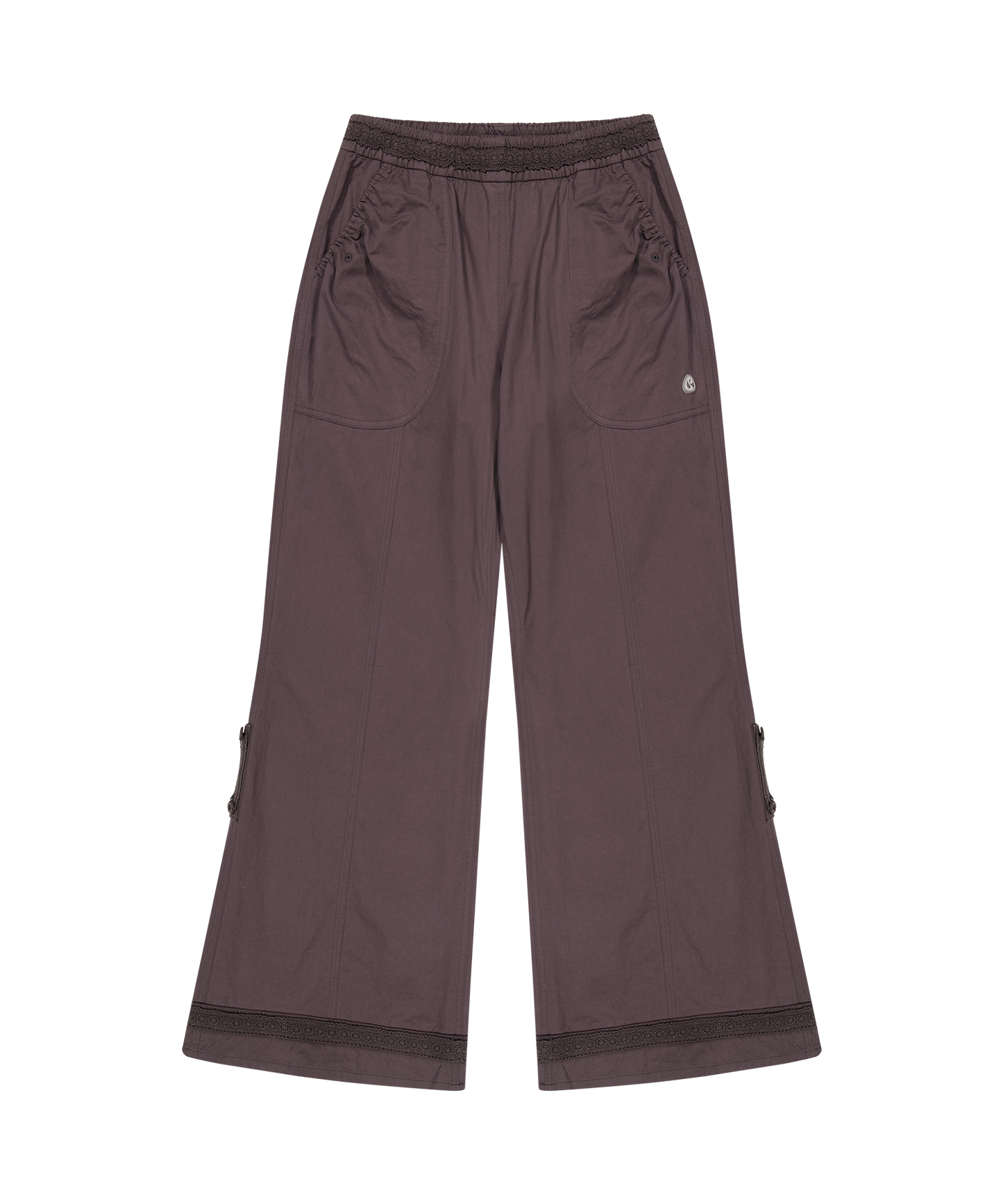 LACE COTTON PANTS RED BEAN