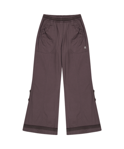 LACE COTTON PANTS RED BEAN