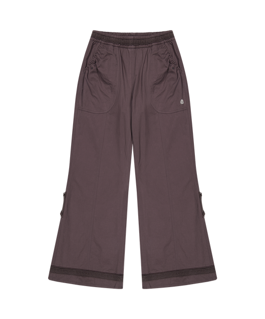 LACE COTTON PANTS RED BEAN