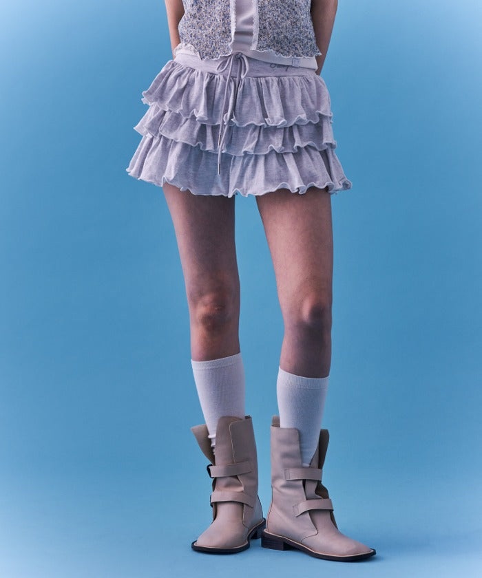[NF] PUFF SWEAT CANCAN MINI SKIRT_(MELANGE)