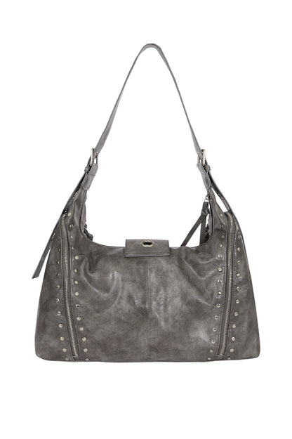 Leaf Eyelet Big Shoulder Back Charcoal