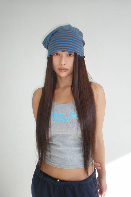 LETTERING SLEEVELESS TOP - GRAY