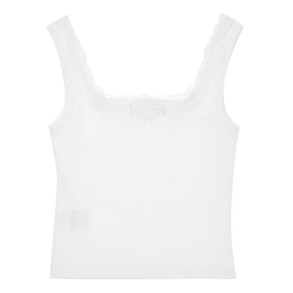 LACE-TRIM TANK TOP / 3 Color