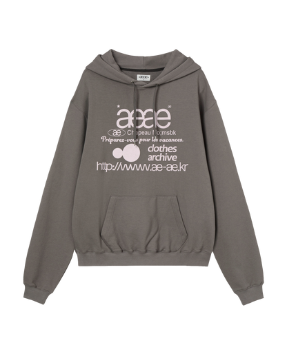 WEB LOGO LOOSED HOODIE [TAUPE]