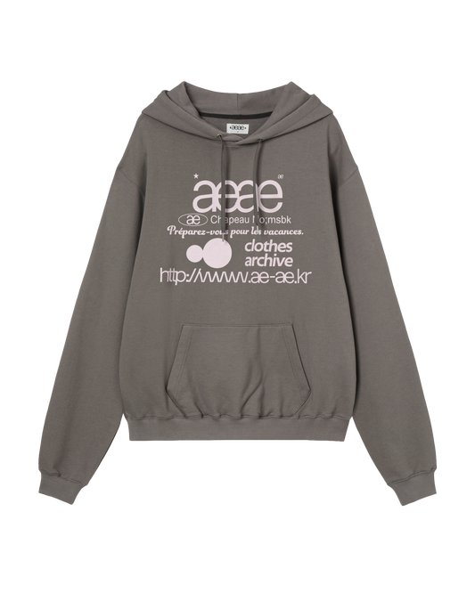 WEB LOGO LOOSED HOODIE [TAUPE]