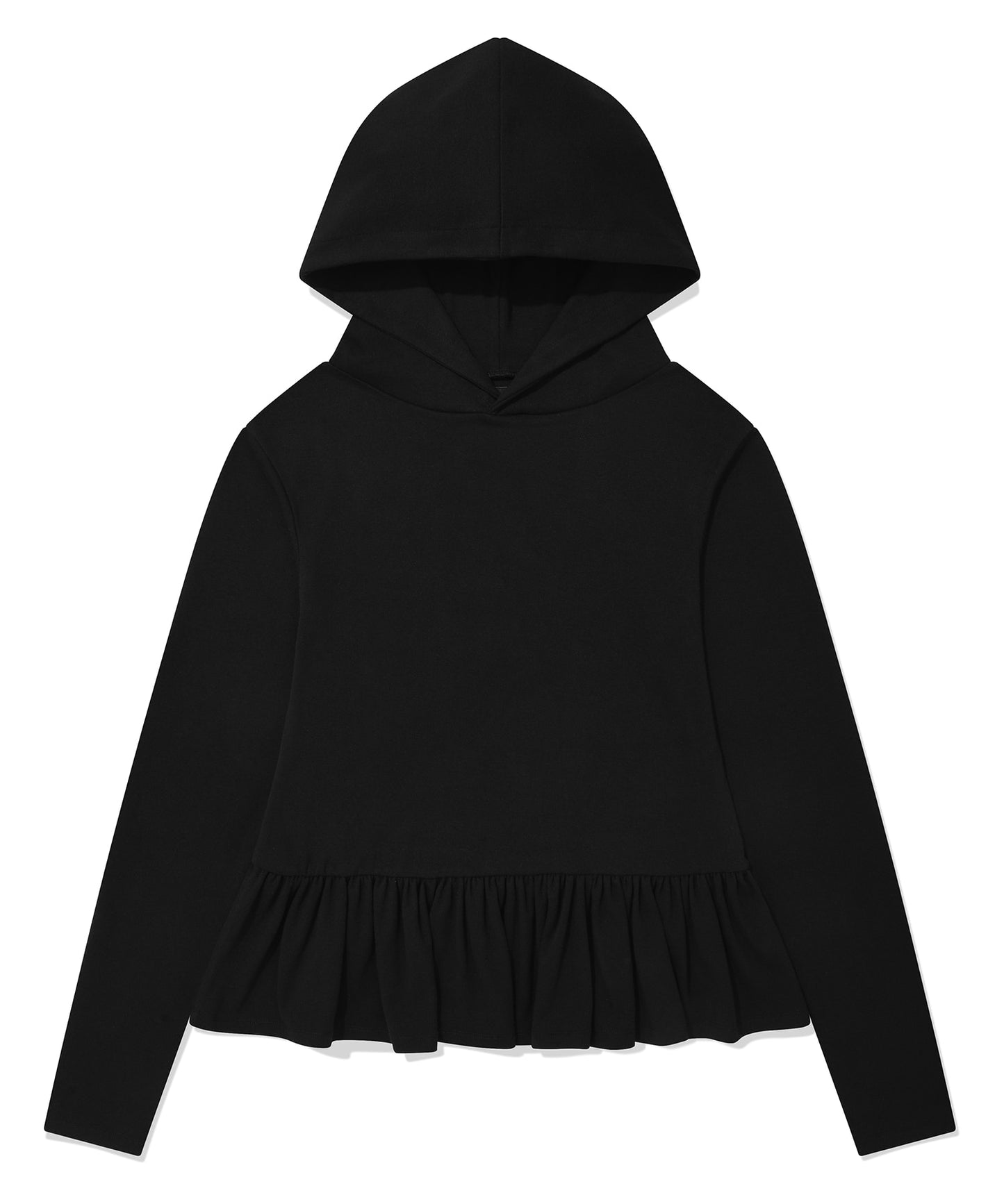 RUFFLE HOODIE [BLACK]