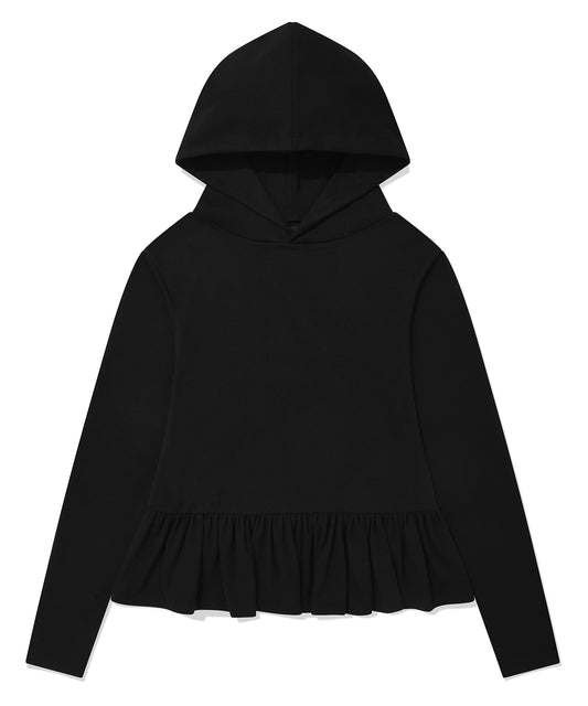 RUFFLE HOODIE [BLACK]