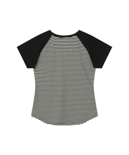 3 Button Angel Slim Fit T-Shirt [Straight Black]