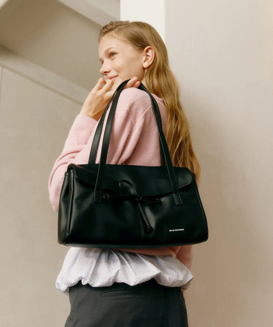 bella Ribbon Shoulder Bag - black