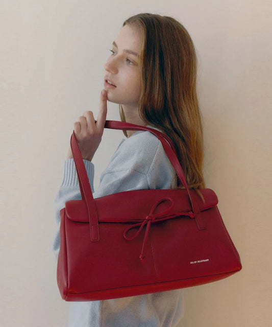bella Ribbon Shoulder Bag - red