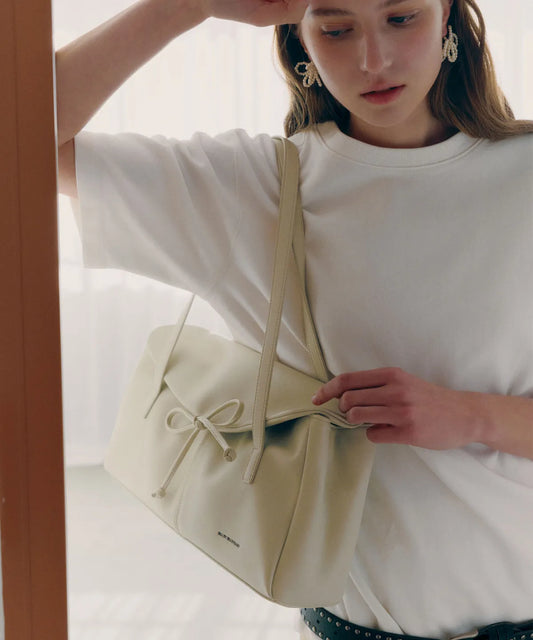 bella Ribbon Shoulder Bag - ivory