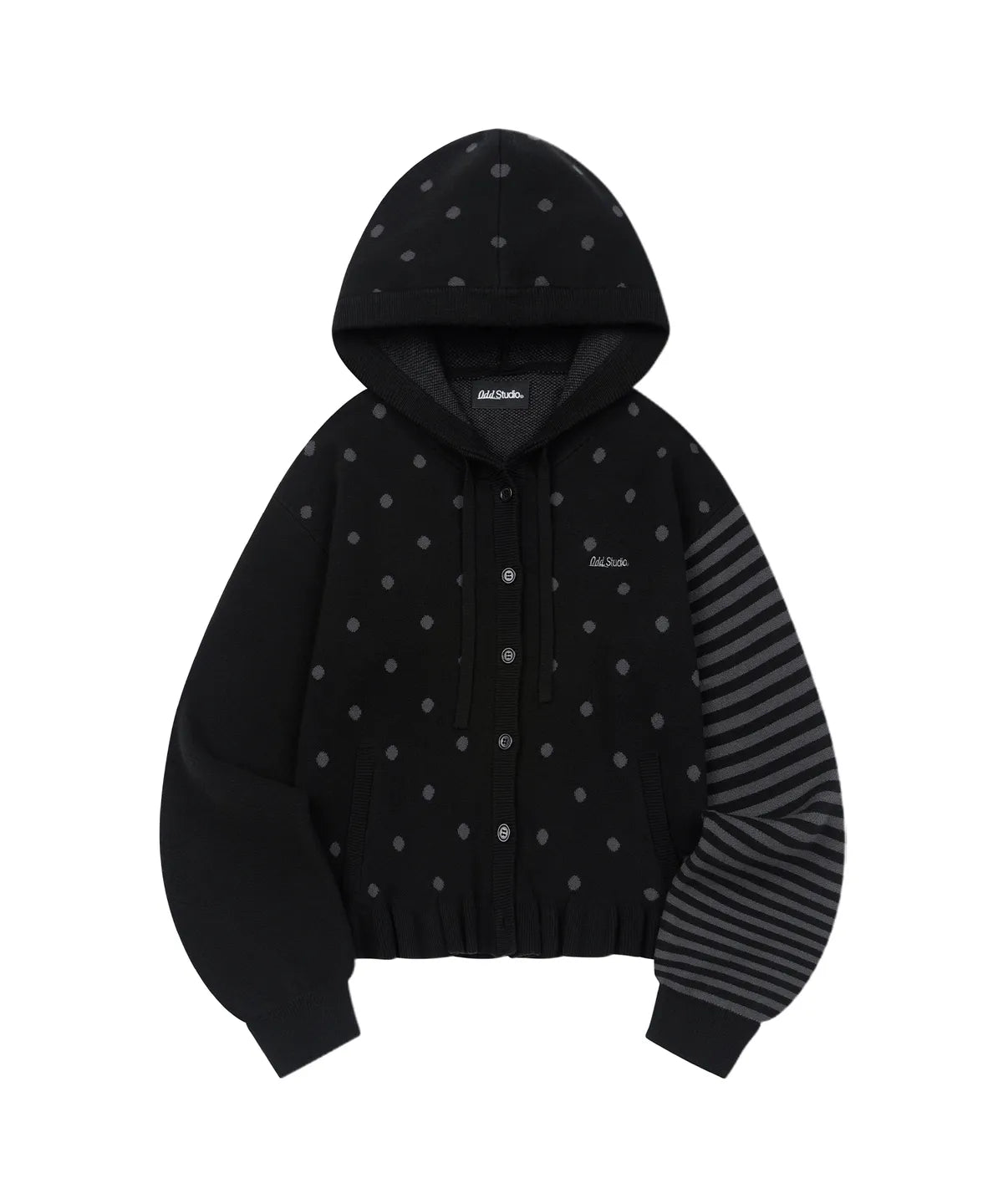 Dot Frill Jacquard Knit Cardigan / 2 Color