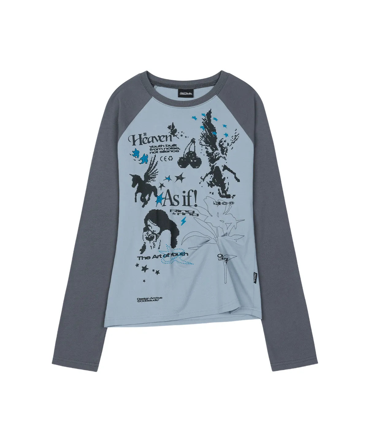 Kitsch Stamp Pintuck Raglan Long Sleeve / 2 color