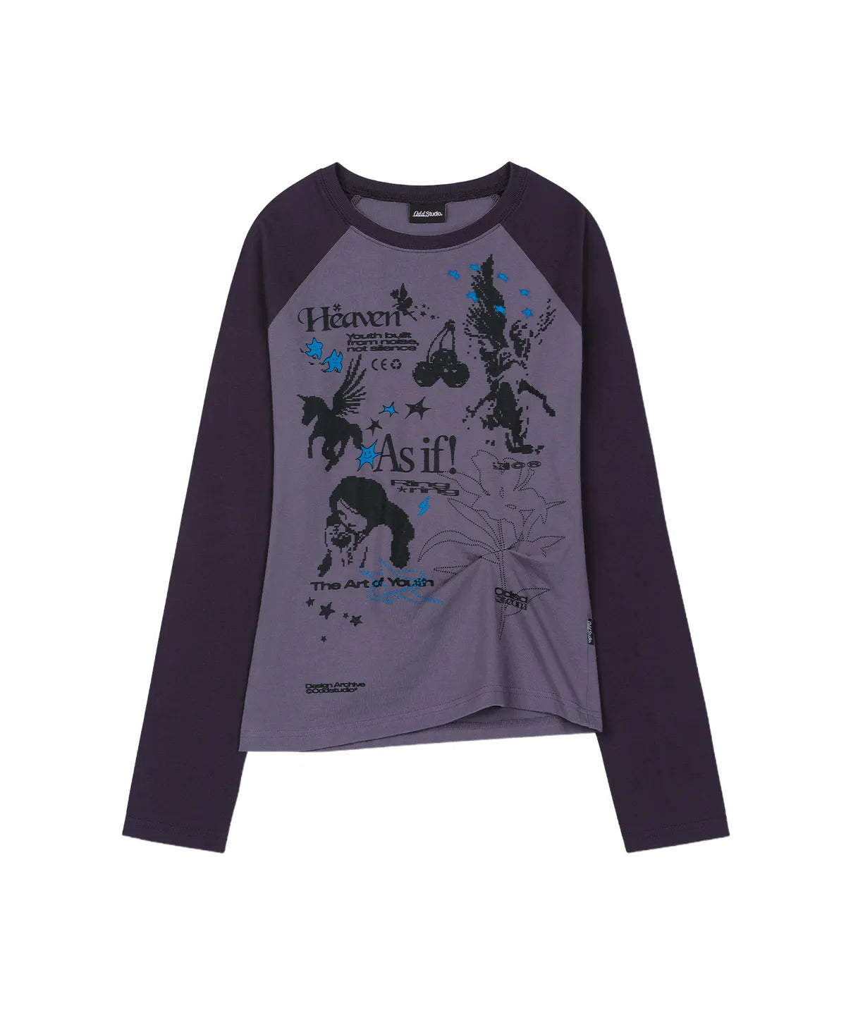 Kitsch Stamp Pintuck Raglan Long Sleeve / 2 color