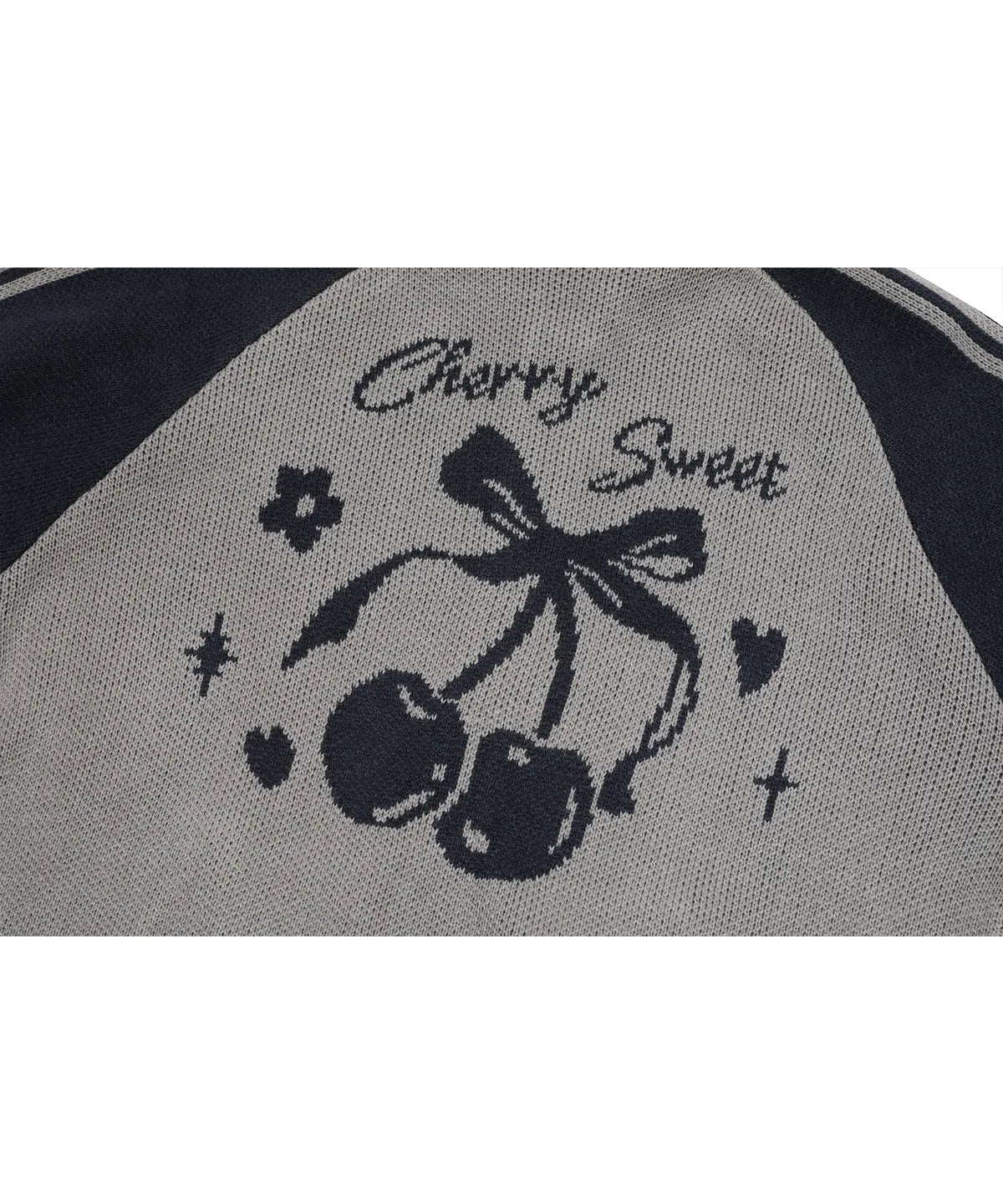 Sweet Cherry Knit Zip Up / Navy