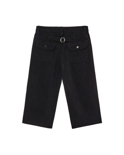 STAR PATCH CAPRI CORDUROY PANTS [BLACK]