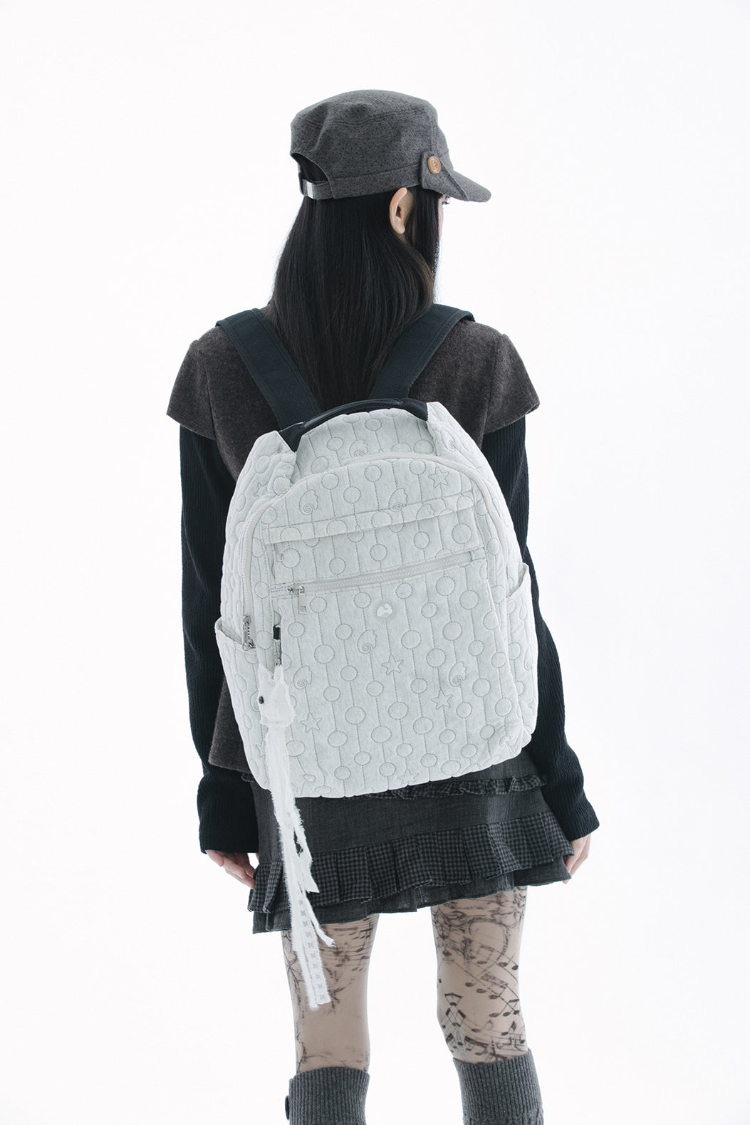 Quilted multi back-pack (Ivory)