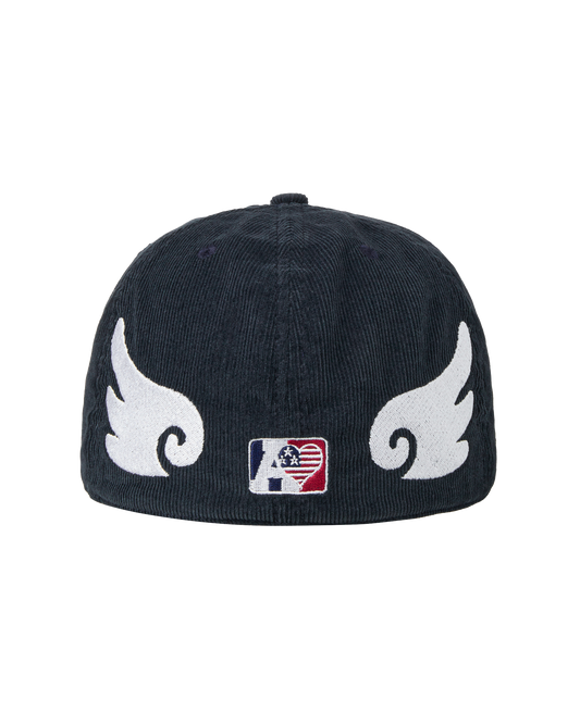 AE SYMBOL CORDUROY ANGEL WING CAP [NAVY]