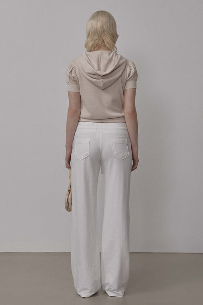 Faith Cotton Track Pants White
